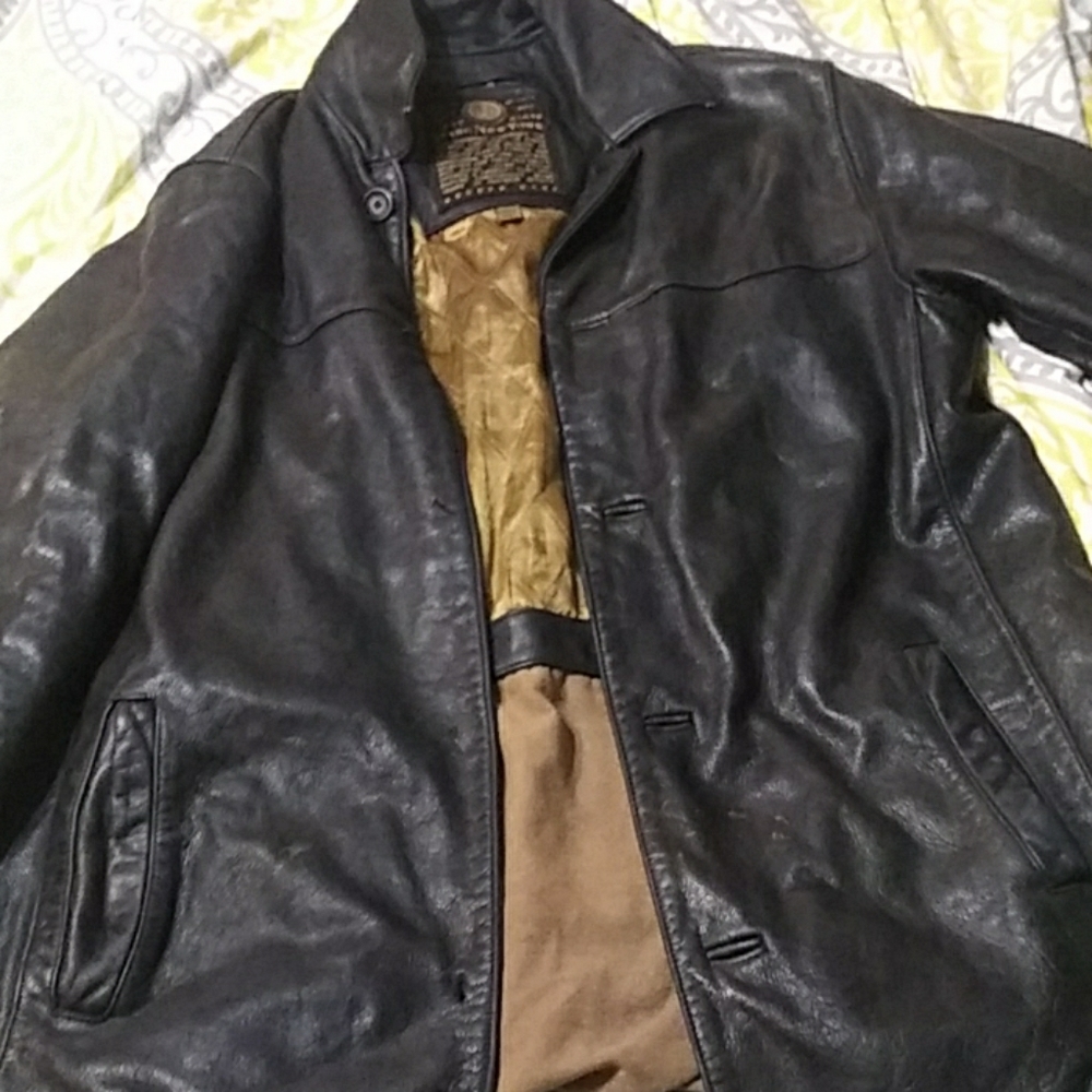 Marc New York Men's Large Lux Leather Coat Jacket